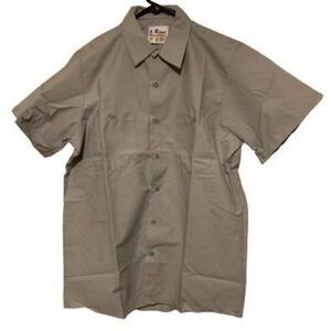Vintage Rivco Size Medium Half Short Sleeve Gray Uniform Shirt *New*